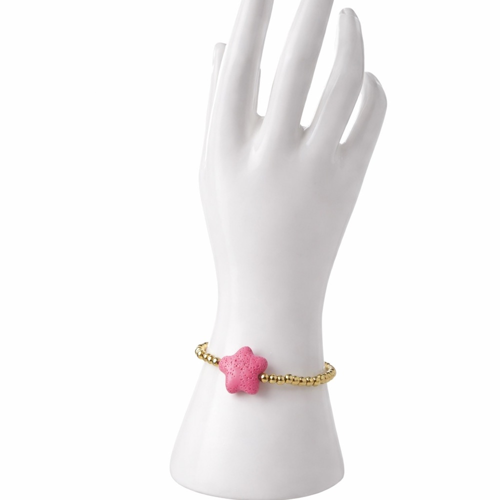 Gold Stainless Steel Starfish Charm Bracelet – Adjustable